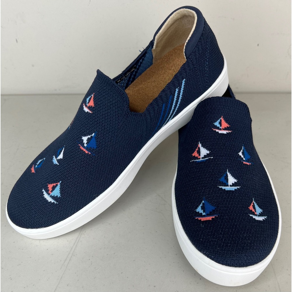 Revitalign Solana Sailboat Orthotic Slip-On Casual Sneaker Blue Women 8 D